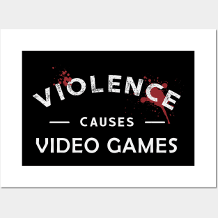 Violence makes video games Typography saying Posters and Art